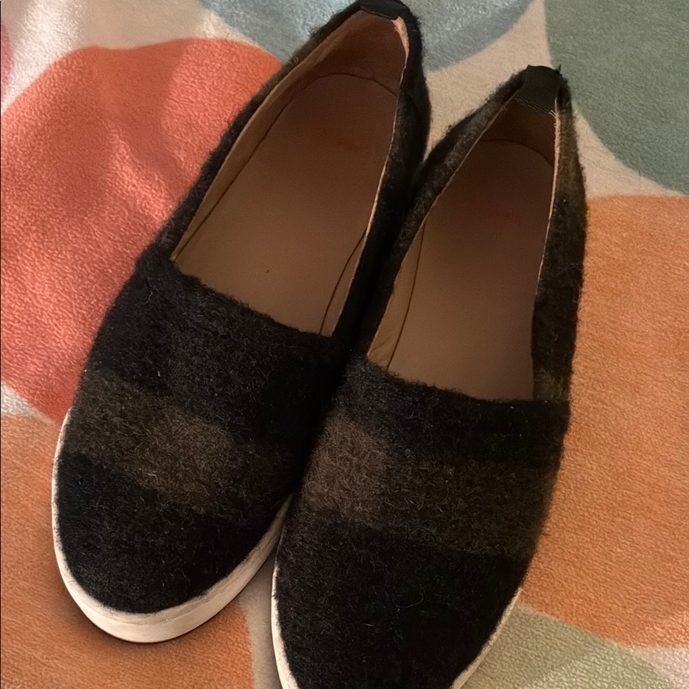 Castener Black and Brown felted wool shoes